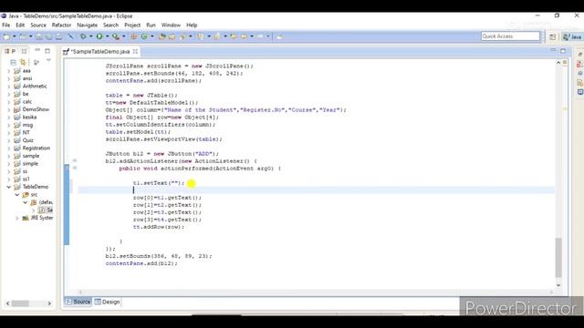 Create Java Application Using Swing l JTable смотреть онлайн