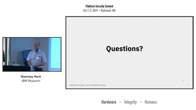 Protected Execution Facility — Guerney Hunt, IBM Research — Platform Security Summit 2019 смотреть онлайн