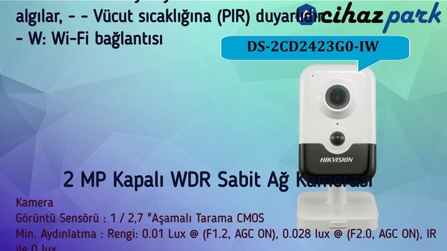 Hikvision DS-2CD2423G0-IW 2MP IP Kablosuz Küp Kamera Sesli смотреть онлайн
