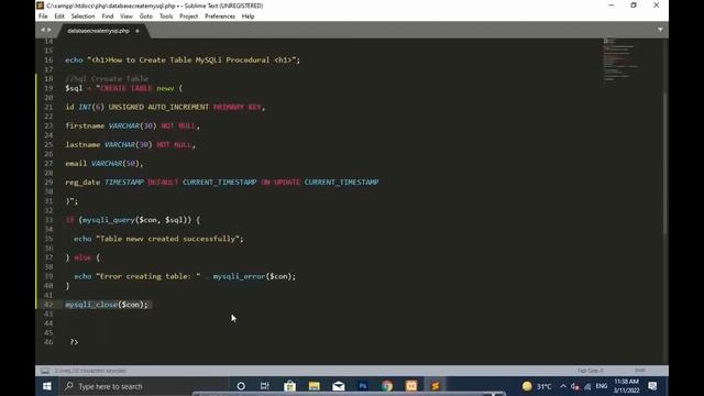 How to Create Table Mysqli смотреть онлайн