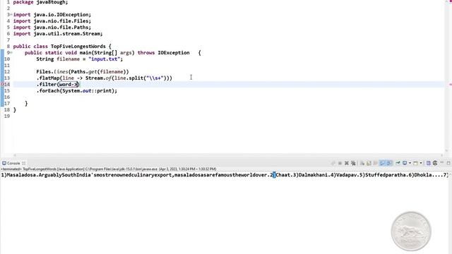 Top 5 Longest words in file using Java 8 Streams смотреть онлайн