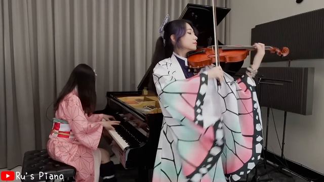 Demon Slayer OP「Gurenge」Piano & Violin Cover | When Nezuko and Kochou Shinobu playing Gurenge смотреть онлайн