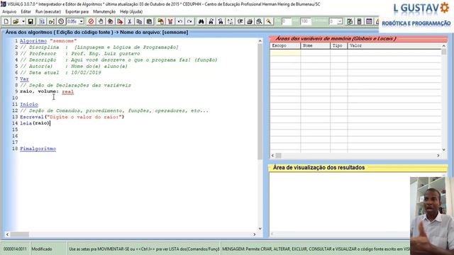 AULA 30: EXERCÍCIO RESOLVIDO - CALCULAR VOLUME DA ESFERA - Lógica de Programação смотреть онлайн