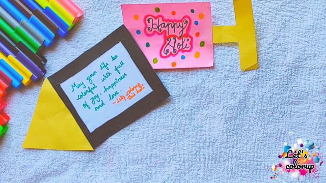 Holi Craft ideas||DIY Holi card making || Holi special Gift ideas ||Slider card||Lets Colorup смотреть онлайн
