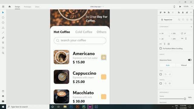 Coffee Shop App UI Design And Prototype in Adobe XD. | Adobe XD Tutorial. смотреть онлайн