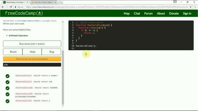 Factorialize A Number - Free Code Camp смотреть онлайн