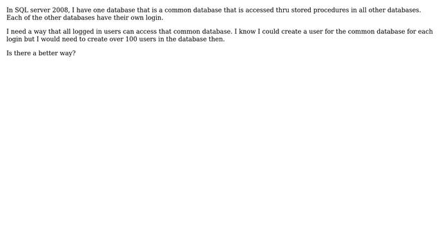 Databases: Grant access for any logged in user for common database смотреть онлайн