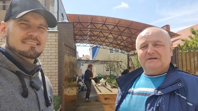 Навес односкатный арочного типа из поликарбоната,арка