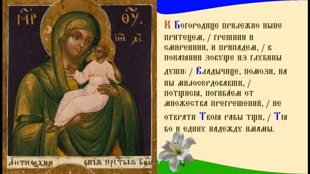 Икона Богородицы Антиохийская Тропарь Духовное песнопение