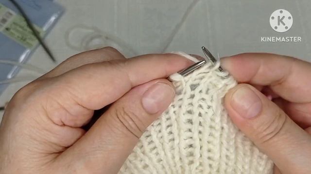 Ложная кеттлевка по кругу вяжем спицами... смотреть онлайн