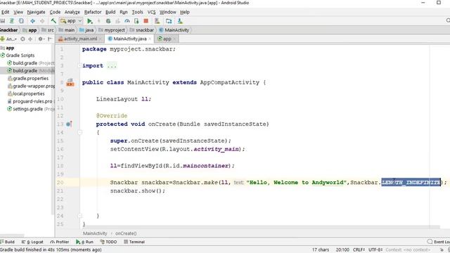 how to use snackbar in android смотреть онлайн