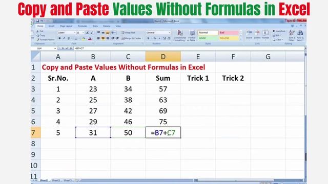 How to Copy and Paste Values Without Formulas in Excel смотреть онлайн
