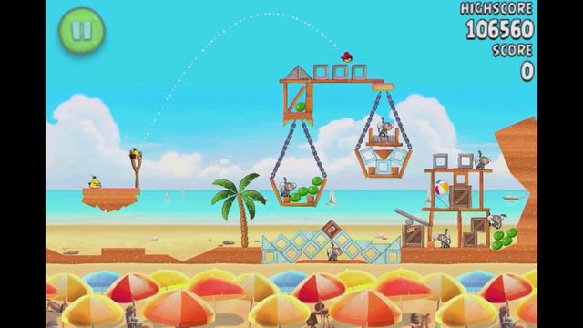 Angry Birds Rio Beach Volley #11 Melon Fruit Walkthrough Level 6-6 game play tutorial watermelon смотреть онлайн