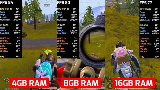 4GB vs 8GB vs 16GB RAM - PUBG Mobile - GTX 750 TI 2GB - i5 3470 - 1080p 90Fps смотреть онлайн