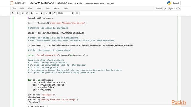 Practical OpenCV 3 Image Processing with Python : Extracting Contours from Images | packtpub.com смотреть онлайн