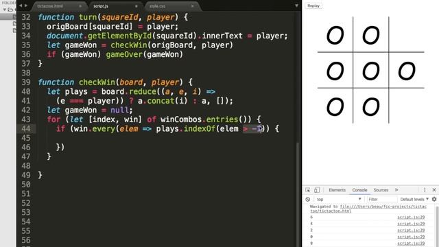 JavaScript Tic Tac Toe Project Tutorial - Unbeatable AI w/ Minimax Algorithm смотреть онлайн