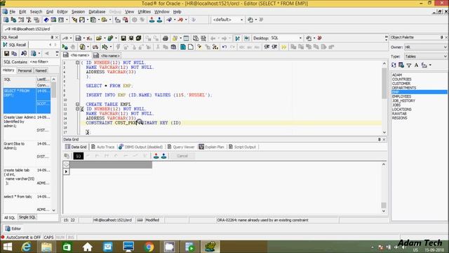 Creating Tables and Insert Data in Oracle Database смотреть онлайн