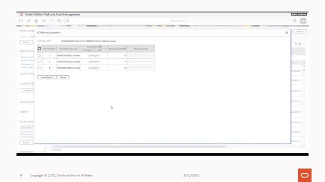 Oracle Utilities 22A Work and Asset Cloud Service - Support for Return of Whole Purchase Order смотреть онлайн