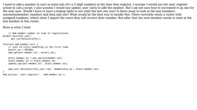 Wordpress: Add a member number to new user смотреть онлайн