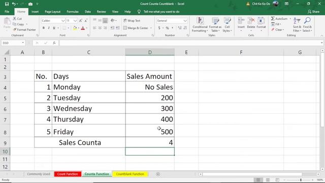 Excel မှာ Count Function နှင့် Counta Function သုံးပြီး အကြိမ်ရေတွက်နည်း | Experience Sharing смотреть онлайн
