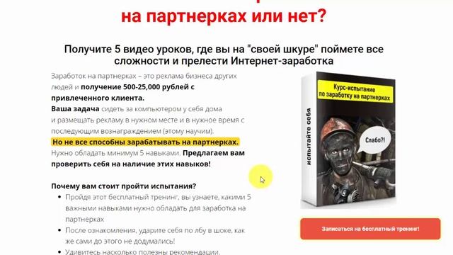 Обзор на бесплатный тренинг испытание по заработку на партнёрках от Лукьянченко Алексея смотреть онлайн