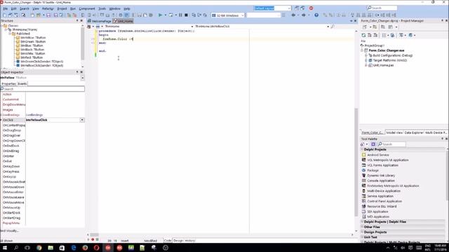Delphi Programming Series: 1 - Changing the form color. смотреть онлайн