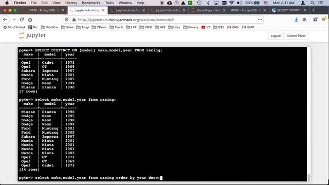 PostgreSQL Demonstration: SELECT DISTINCT смотреть онлайн