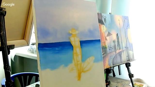 КАК ЛЕГКО НАРИСОВАТЬ МАСЛОМ "Девушку на море".Люба Дикер смотреть онлайн