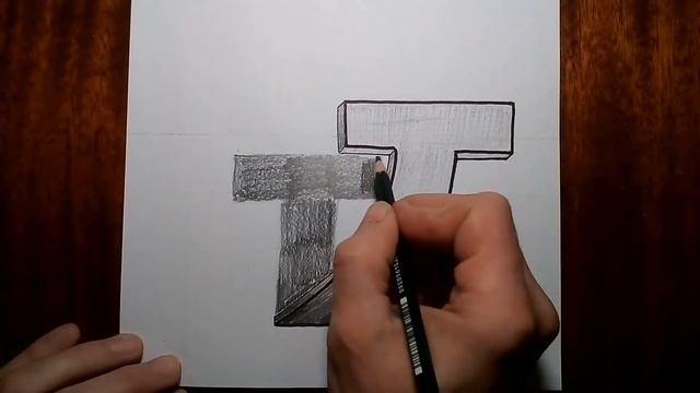 How to draw the letter T. 3D trick смотреть онлайн