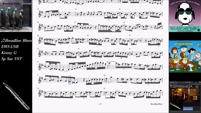 "Breadline Blues" sheet music by EWI-USB Kenny G-VST playing смотреть онлайн
