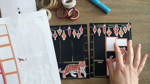 Plan With Me: Lunar New Year, Year Of The Tiger On Blackout Paper