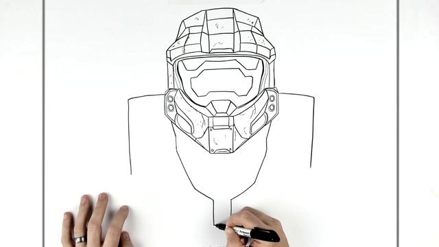 How To Draw Master Chief | Step By Step | Halo смотреть онлайн