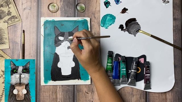 Осенние котики. Последние дни августа ☀ / Как нарисовать КОТА АКРИЛОМ смотреть онлайн