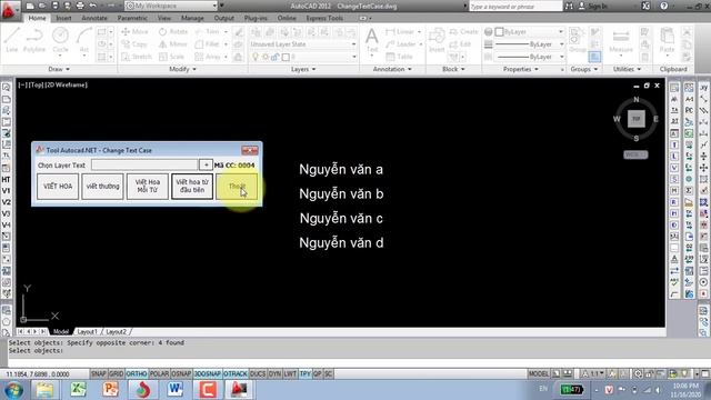 CC0004 - Công cụ thay đổi nhiều đối tượng Text trong Autocad thành chữ viết hoa, viết thường... смотреть онлайн