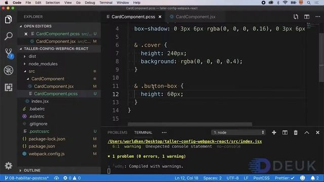 Configuración de Webpack para React - 10. Habilitar PostCSS смотреть онлайн