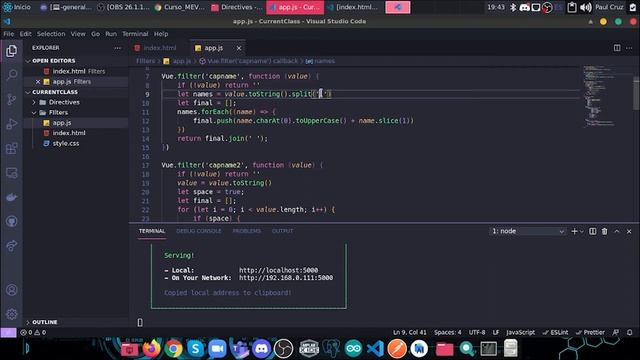 Filtros, propiedades computadas y class binding en Vue JS смотреть онлайн