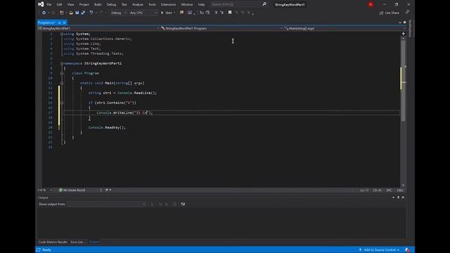 C# / C Sharp Tutorial In One Min Writing Contains KeyWord (Console APP) смотреть онлайн