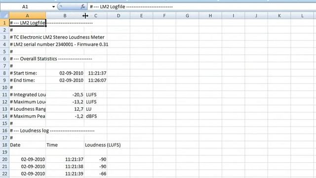 Import LM2 logfile in Excel смотреть онлайн