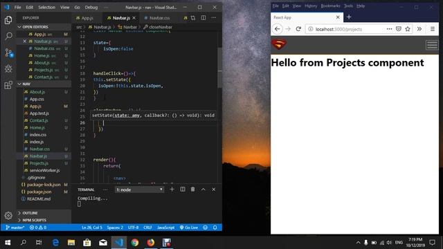 React responsive navbar with React router part2 смотреть онлайн
