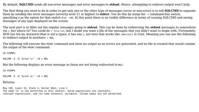 How to get SQLCMD to output errors and warnings only? (3 Solutions!!) смотреть онлайн