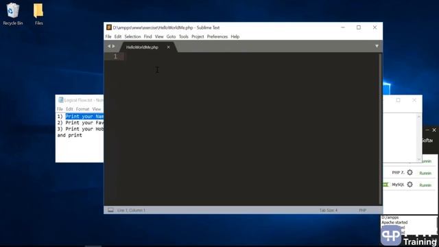 16.Exercise 2: Print Your Name on web Page using PHP смотреть онлайн