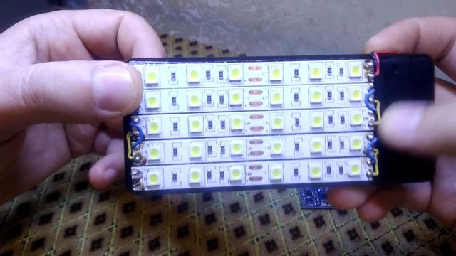 Самодельный фонарик фонарь лампа светильник на светодиодах 12 Вольт. смотреть онлайн