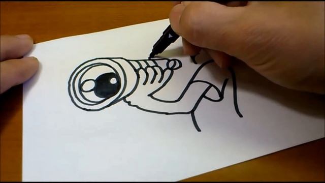 How to turn words CAMERA into a Cartoon - How to draw doodle art on paper смотреть онлайн