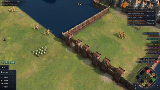 Age Of Empires 4 - 4v4 CBA LARGE SKIRMISHES TOWARDS CASTLES Multiplayer Gameplay