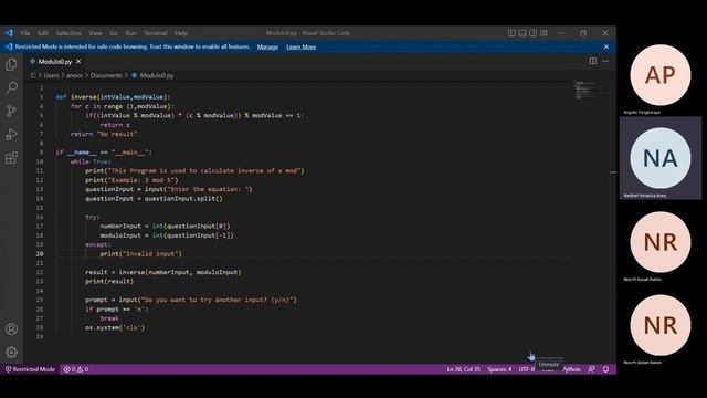 Project Assignment Group 2 | Modulo Inverse using Python смотреть онлайн