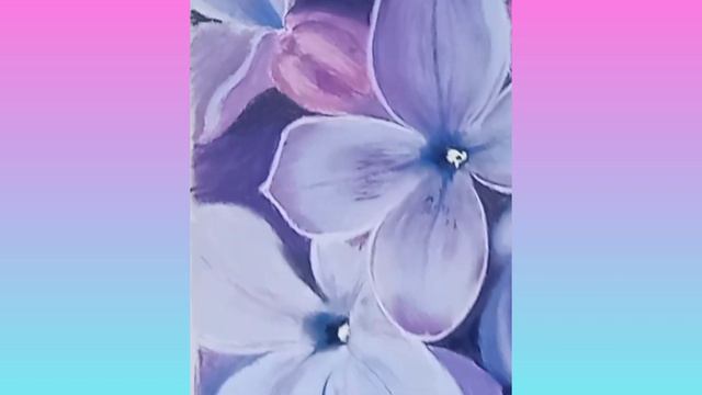 Цветы сирени пастелью | Lilac flowers - Pastel painting смотреть онлайн