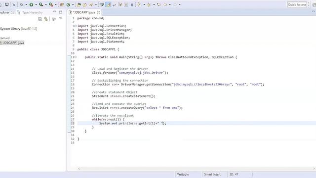 Steps to Develop a JDBC Application - How to Retrieve Data from DataBase to JAVA Application смотреть онлайн