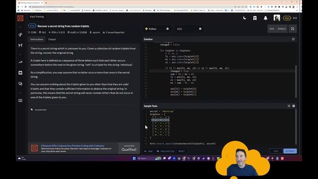 CodeWars 7 - python - The secret is in the triplets смотреть онлайн