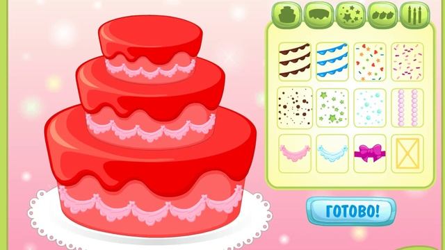 игра для девочек "Укрась тортик" смотреть онлайн