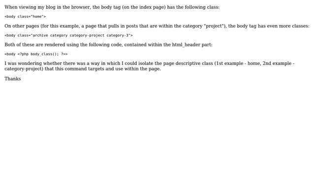Wordpress: Reusing the page name class that Wordpress adds to body tag смотреть онлайн